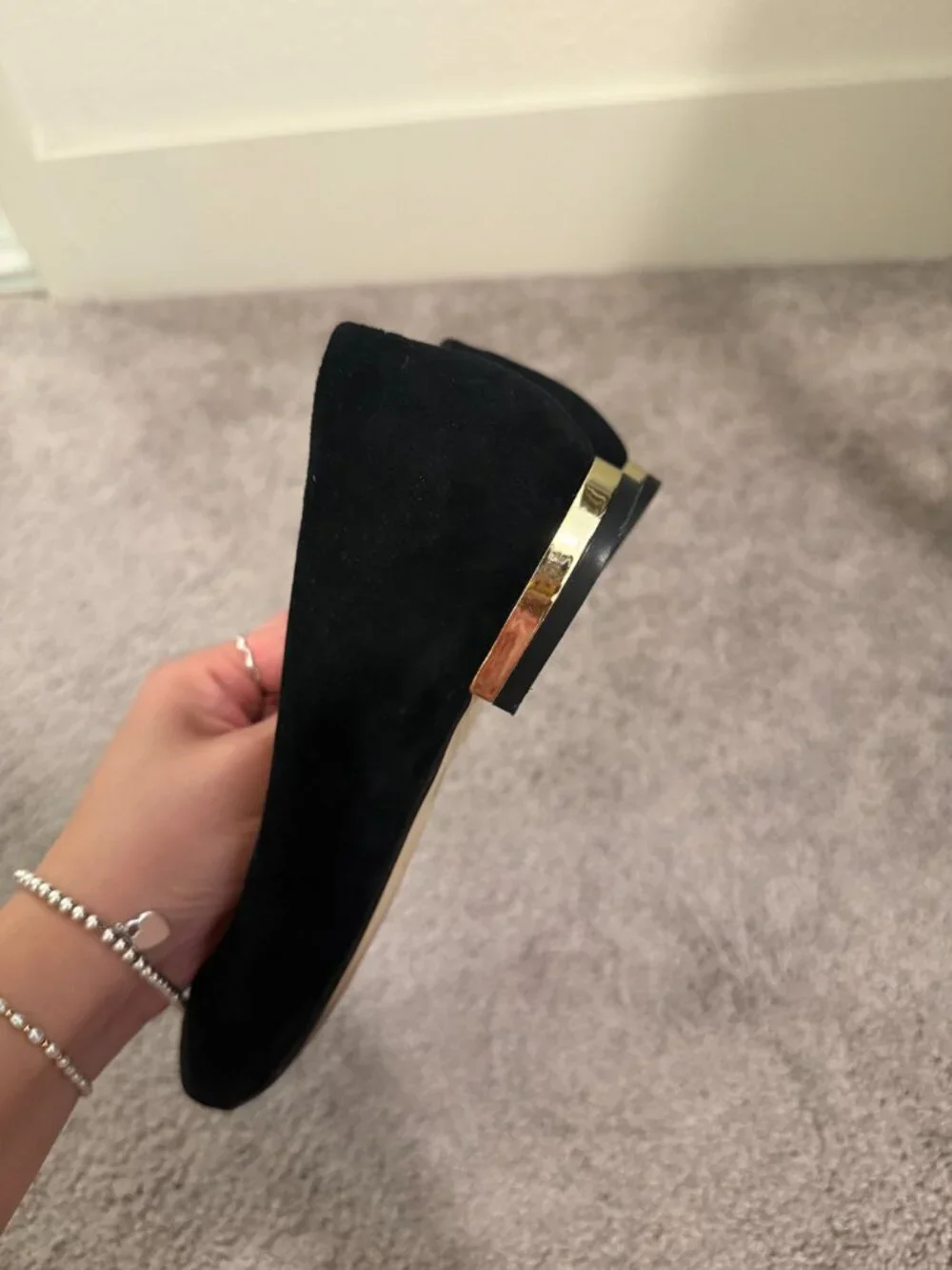 Marc Fisher Black Suede Pointed Toe Flats Women's Dress Shoes